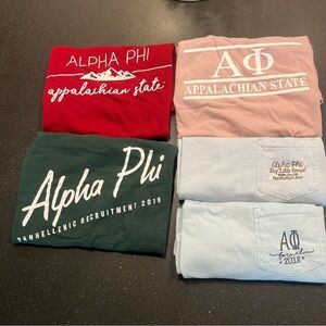 Alpha Phi Appalachian State T-Shirt Bundle – Size Small & XS